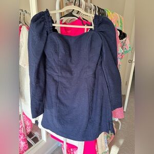 Lilly Pulitzer Navy Long-Sleeve Romper